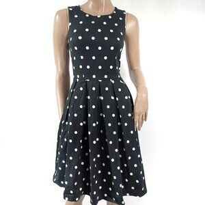 DOLLY AND DOTTY ANNIE Dress Retro 50's Polka Dot Pleat Stretch Cotton 6